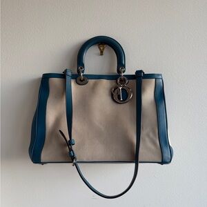 Dior Blue and Cream Satchel